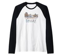 Musée du Louvre Piramide Acquerello Esterno Parigi Francia Maglia con Maniche Raglan