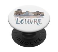 Musée du Louvre Piramide Acquerello Esterno Parigi Francia PopSockets PopGrip Adesivo