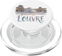 Musée du Louvre Piramide Acquerello Esterno Parigi Francia PopSockets PopGrip per MagSafe