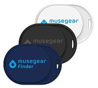 musegear Keyfinder Mini con Bluetooth App I Keyfinder ad Alta Voce per Cellulare - in Confezione da 3: Blu Scuro, Bianco e Nero I GPS Tracking/Abbinamento I Trova Chiavi