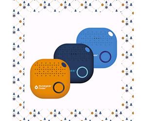 musegear localizzatore Chiavi Bluetooth - Xmas Edizione Limitata - 3 Pacchetto - Blu Oscuro, Arancio e Blu Chiaro - Volume 3 Volte più Potente - Key Finder - Portafoglio Telefono