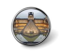 Museo del Louvre a Parigi Distintivo Rotondo Bottoni in Metallo Squisiti Rotondi Distintivi Pin Button Parti Circolare Moda Classico Spille Bottoni per Camicie Vestiti Spilla 2,5