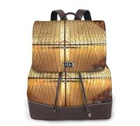 Museo del Louvre a Parigi Stampa Zaino da donna Impermeabile Antifurto Leggero PU Moda Pelle Nylon Scuola Borsa a Tracolla Zaino Da Viaggio, Nero , Taglia unica