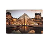 Museo del Louvre a Parigi, tappetino in flanella 152 x 99 cm, morbido, antiscivolo, assorbente, in memory foam, adatto per soggiorni/camere da letto/ufficio, tappetino lavabile