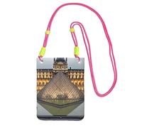 Museo del Louvre di Parigi Borsa a tracolla per telefono per donne e uomini impermeabile mini borsa per cellulare portafoglio piccola borsa a tracolla con tracolla regolabile da viaggio sacchetto per