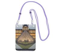 Museo del Louvre di Parigi Borsa a tracolla per telefono per donne e uomini impermeabile mini borsa per cellulare portafoglio piccola borsa a tracolla con tracolla regolabile da viaggio sacchetto per