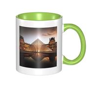 Museo del Louvre di Parigi tazza da caffè in ceramica bicolore 330 ml - tazza da tè classica, tazza regalo, adatta al microonde, per ufficio e casa