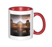 Museo del Louvre di Parigi tazza da caffè in ceramica bicolore 330 ml - tazza da tè classica, tazza regalo, adatta al microonde, per ufficio e casa