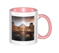 Museo del Louvre di Parigi tazza da caffè in ceramica bicolore 330 ml - tazza da tè classica, tazza regalo, adatta al microonde, per ufficio e casa