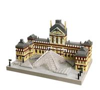 Museo del Louvre Parigi Micro Mini Building Blocks Architettura Giocattoli | Replica di un punto di riferimento francese, regalo per gli appassionati di storia, hobby senza schermo, centrotavola regale.