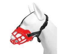 Museruola for cani, museruola morbida for , for for prevenire i morsi, traspirante, regolabile, design con apertura frontale, ampio foro for respirare(Red,No. 2)