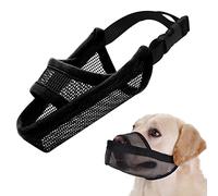 Museruola in nylon per cani di piccola taglia media e grande, traspirante e bevibile, per abbaiare e anti-abbaiare (nero, XL)