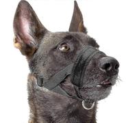 Museruola morbida in nylon per cani, anti-morso, anti-abbaio, anti-masticazione, con anello regolabile (L, nero) U -2026-Nuovo