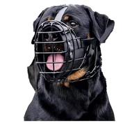 Museruola per addestramento Cani, Museruola Regolabile in Metallo e Pelle for Pastore Tedesco, Dobermann, Rottweiler e Altri Cani di Taglia Media e Grande.(L)