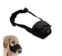 Museruola per Cane Contro Morsi e Rosicchio Antiabbaio Museruole con Tessuto Morbido Rete Traspirante e Anello Regolabile (S Nero)
