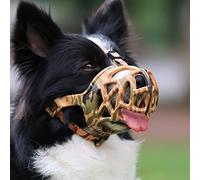 Museruola per cani di piccola taglia media e grande cane pastore tedesco, labrador, doberman, museruola in silicone traspirante per evitare che mordano leccate lo scavenging (mimetico, L)