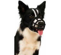 Museruola per Cani - Flamingo Benzo Nero - Morbido Silicone - Regolabile Cinghie