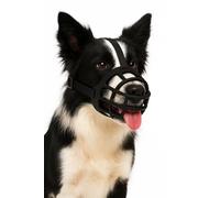 Museruola per cani - museruola cani taglia L - regolabile, in silicone morbido e confortevole - per addestramento, passeggiate e visite veterinarie - Flamingo Museruola Benzo L