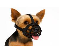 Museruola per cani - museruola cani taglia XS - regolabile, in silicone morbido e confortevole - per addestramento, passeggiate e visite veterinarie - Flamingo Museruola Benzo XS