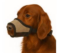 Museruola per cani - Nobit Beige L - 22×12,5 cm - Circonferenza muso 54-72 cm - Nylon robusto con pannelli in mesh traspirante - Regolabile - Chiusura a clip - Flamingo