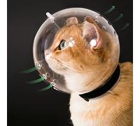 Museruola trasparente per gatti con cappuccio traspirante, casco regolabile per gattini da astronauta, evita che gli animali domestici mordano durante la toelettatura, Hoqqf, maschera per gatti