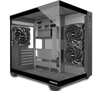 MUSETEX ATX PC Case, 3 x 120mm Fans Pre-Installed, 360MM RAD Support, 270° Full View Tempered Glass Gaming PC Case with Type-C, Mid Tower ATX Computer Case, Black, Y6
