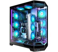 MUSETEX CASE PC, Progettazione dell'installazione verticale della GPU, 5 ventole PWM ARGB preinstallate, 360MM RAD Support, ATX Mid-Tower Gaming PC con Type-C, vetro panoramico 270°, nero (GR3)