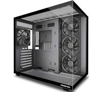 MUSETEX Y6 Case PC, con 4 ventole preinstallate senza illuminazione LED, Case ATX Mid Tower, Case PC Gaming con Type-C, Vetro Temperato a 270° Vista Completa, Nero
