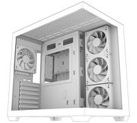 MUSETEX Y6 Case PC, con 7 Ventole PWM ARGB (Infinity Mirror) Preinstallate, Case ATX Mid Tower, Case PC Gaming con Type-C, Vetro Temperato a 270° Vista Completa, Bianco