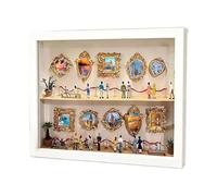 Museum Silhouette Box - Double Layer Shadow Display | 18x18x8cm Wood Frame with Illumination, Glass Front Miniature Art, Tabletop or Wall Decor, Collectible Display for Occasions Holiday Celebration