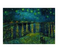 Clementoni - Puzzle Van Gogh 1000 Pezzi Arte, per Adulti e Ragazzi, Museum Collection, Tema Notte Stellata sul Rodano, con Poster Incluso, Compact Box, Idea Regalo Made in Italy, 70x50 cm, 37095
