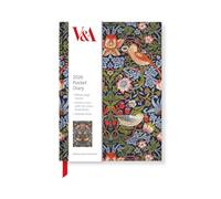Museums & Galleries Agenda tascabile 2026, formato A6, vista settimanale, Museo V&A, design ladro di fragole, William Morris & Friends
