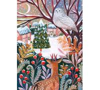 Museums & Galleries Biglietti di Natale di beneficenza, confezione da 8, motivo: giardini d'inverno e fauna selvatica, confezione multipla di biglietti di Natale festivi, a sostegno del cancro di