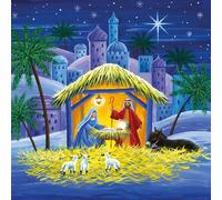 Museums & Galleries Biglietti di Natale di beneficenza, confezione da 8 - Presepe artistico - Biglietti di Natale religiosi - a sostegno del Cancro Macmillan