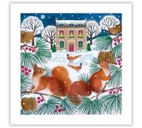Museums & Galleries Confezione da 8 biglietti di Natale - Scoiattoli innevati - Confezione multipla di biglietti di Natale