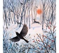 Museums & Galleries Lucy Grossmith Winter Woodland Sunset, confezione da 8 biglietti di Natale festivi per beneficenza, a sostegno del cancro di Macmillan