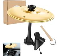 Musfunny Batteria per auto Cymbal: mini bacino batteria auto crash bacino con bacchette - Crash bacino per tutti i tipi di veicoli amanti della musica intrattenimento di guida (oro)