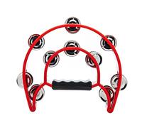 Musfunny - Tamburello a doppia fila, in metallo con percussioni a percussione manuale, per bambini e adulti, colore: rosso tamburello