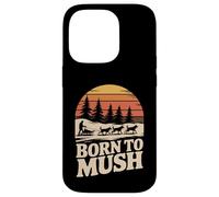 Musher invernale per cani da slitta Born to Mush Husky vintage Custodia per iPhone 14 Pro