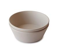 mushie B0BFDR4SXN Set di 2 Ciotole Rotonde per Bambini, Stoviglie Riutilizzabili Senza BPA, Sicure per Lavastoviglie e Microonde, Prodotto in Danimarca (Vanilla)