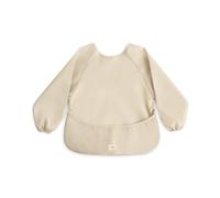 mushie Bavaglino con Maniche Baby Manica Lunga | Bavaglini Impermeabili per Bambini | Vestibilità Regolabile per 6-24 Mesi | Colore: Fog