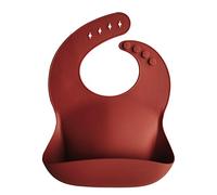 mushie | Bavaglino Silicone | Bavaglino Impermeabile Regolabile | Facile da Pulire | 4 Misure Regolabili con tasca Frontali Profonde | Senza BPA | articoli per neonati & bambini | Raw Sienna