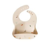 mushie | Bavaglino Silicone | Bavaglino Impermeabile Regolabile | Facile da Pulire | 4 Misure Regolabili con tasca Frontali Profonde | Senza BPA | articoli per neonati & bambini | Dinosaurs