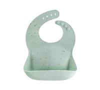 mushie | Bavaglino Silicone | Bavaglino Impermeabile Regolabile | Facile da Pulire | 4 Misure Regolabili con tasca Frontali Profonde | Senza BPA | articoli per neonati & bambini | Blue Confetti