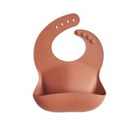 mushie | Bavaglino Silicone | Bavaglino Impermeabile Regolabile | Facile da Pulire | 4 Misure Regolabili con tasca Frontali Profonde | Senza BPA | articoli per neonati & bambini | Clay