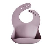 mushie | Bavaglino Silicone | Bavaglino Impermeabile Regolabile | Facile da Pulire | 4 Misure Regolabili con tasca Frontali Profonde | Senza BPA | articoli per neonati & bambini | Pale Terazzo