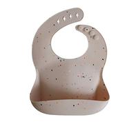 mushie | Bavaglino Silicone | Bavaglino Impermeabile Regolabile | Facile da Pulire | 4 Misure Regolabili con tasca Frontali Profonde | Senza BPA | articoli per neonati & bambini | Vanilla Confetti