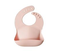 mushie | Bavaglino Silicone | Bavaglino Impermeabile Regolabile | Facile da Pulire | 4 Misure Regolabili con tasca Frontali Profonde | Senza BPA | articoli per neonati & bambini | Blush