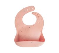mushie | Bavaglino Silicone | Bavaglino Impermeabile Regolabile | Facile da Pulire | 4 Misure Regolabili con tasca Frontali Profonde | Senza BPA | articoli per neonati & bambini | Pink Confetti