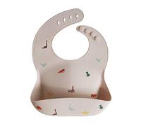 mushie | Bavaglino Silicone | Bavaglino Impermeabile Regolabile | Facile da Pulire | 4 Misure Regolabili con tasca Frontali Profonde | Senza BPA | articoli per neonati & bambini | Dinosaurs